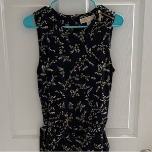 Michael Kors Black Jumpsuit with Gold Floral Design